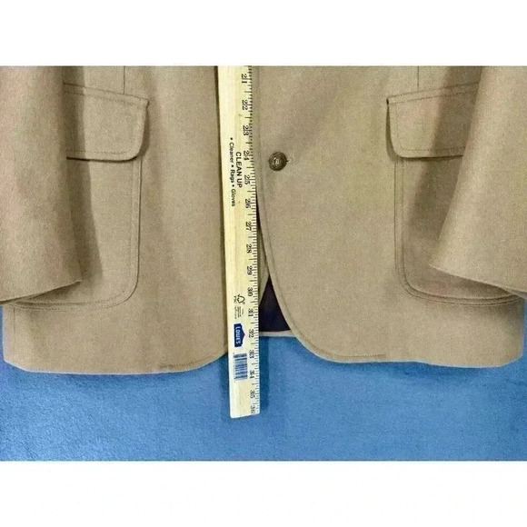 Pendleton Wool Blazer Jacket Size 44 Long Sportcoat Khaki Tan Gold 2 Button EUC - Picture 9 of 12